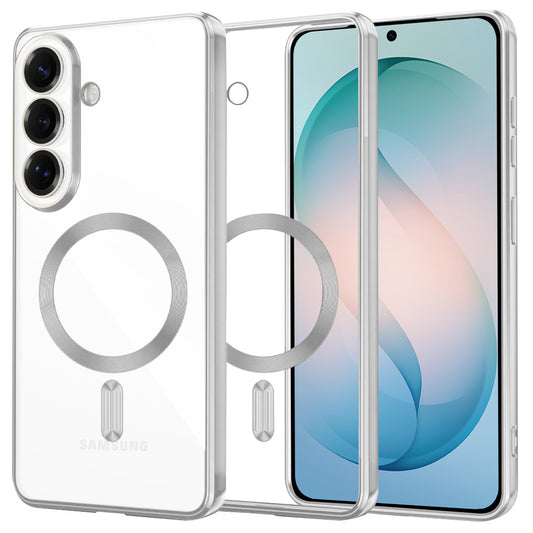 MagSafe Case for Samsung Galaxy S26 Plus, Techsuit, Luxury Crystal, Silver