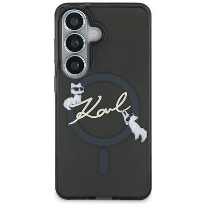 MagSafe Case for Samsung Galaxy S26 S942, Karl Lagerfeld, IML Choupette Karl Script Logo, Black