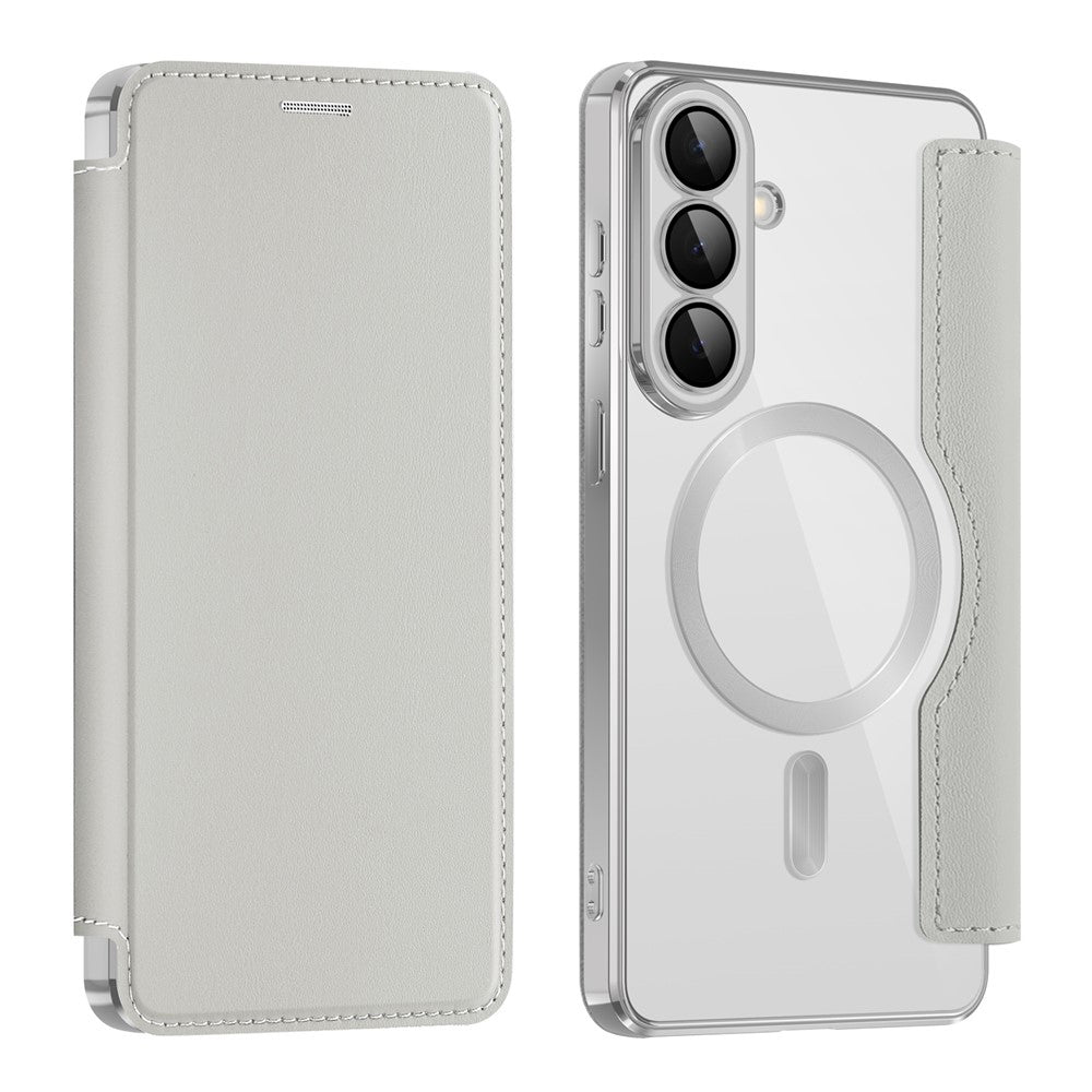 MagSafe Case for Samsung Galaxy S26, Techsuit, SmartMag Book, Gray