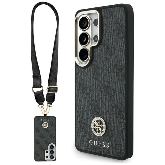 MagSafe Case for Samsung Galaxy S26 Ultra S948, GUESS, 4G Big Rhinestone Triangle Strap, Black
