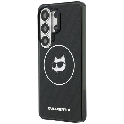 MagSafe Case for Samsung Galaxy S26 Ultra S948, Karl Lagerfeld, IML Choupette Head on KL Repeated Logo, Black