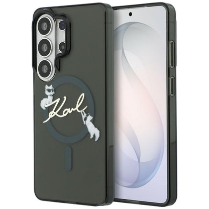 MagSafe Case for Samsung Galaxy S26 Ultra S948, Karl Lagerfeld, IML Choupette Karl Script Logo, Black