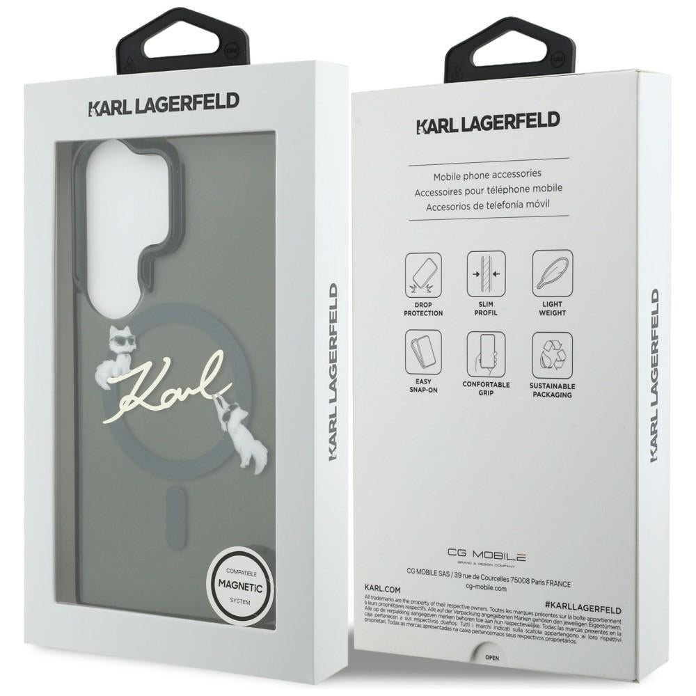 MagSafe Case for Samsung Galaxy S26 Ultra S948, Karl Lagerfeld, IML Choupette Karl Script Logo, Black