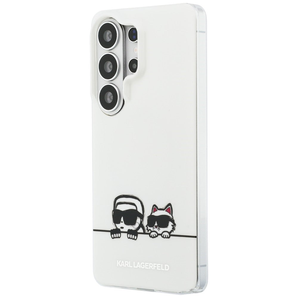 MagSafe Case for Samsung Galaxy S26 Ultra S948, Karl Lagerfeld, IML Karl & Choupette Peekaboo Logo, White