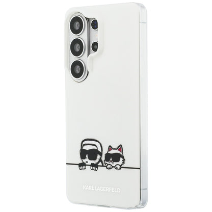 MagSafe Case for Samsung Galaxy S26 Ultra S948, Karl Lagerfeld, IML Karl & Choupette Peekaboo Logo, White