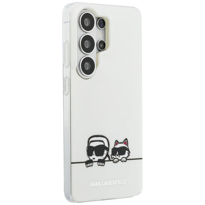 MagSafe Case for Samsung Galaxy S26 Ultra S948, Karl Lagerfeld, IML Karl & Choupette Peekaboo Logo, White
