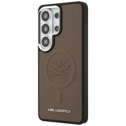 MagSafe Case for Samsung Galaxy S26 Ultra S948, Karl Lagerfeld, Initial Logo Debossed, Brown