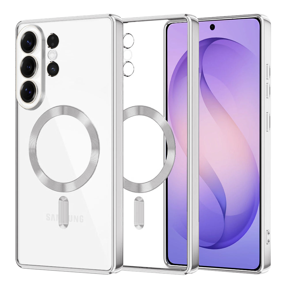 MagSafe Case for Samsung Galaxy S26 Ultra S948, Techsuit, Luxury Crystal, Silver