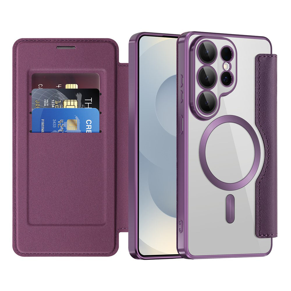 MagSafe Case for Samsung Galaxy S26 Ultra S948, Techsuit, SmartMag Book, Purple
