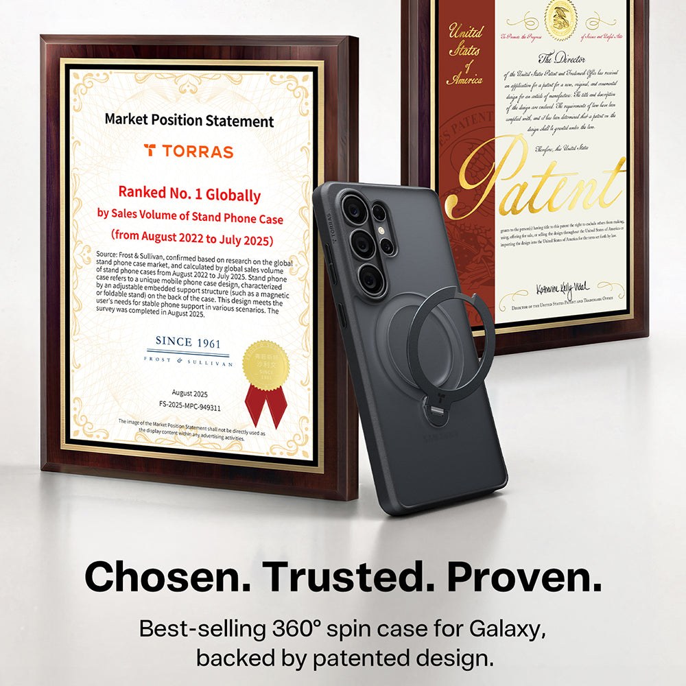 MagSafe Case for Samsung Galaxy S26 Ultra, Torras, Ostand Spin, Transparent