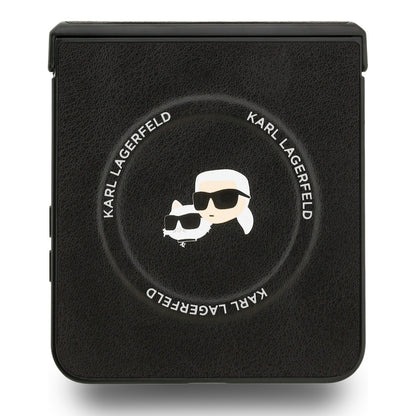 MagSafe Case for Samsung Galaxy Z Flip7 F766, Karl Lagerfeld, Karl & Choupette Pins, Black