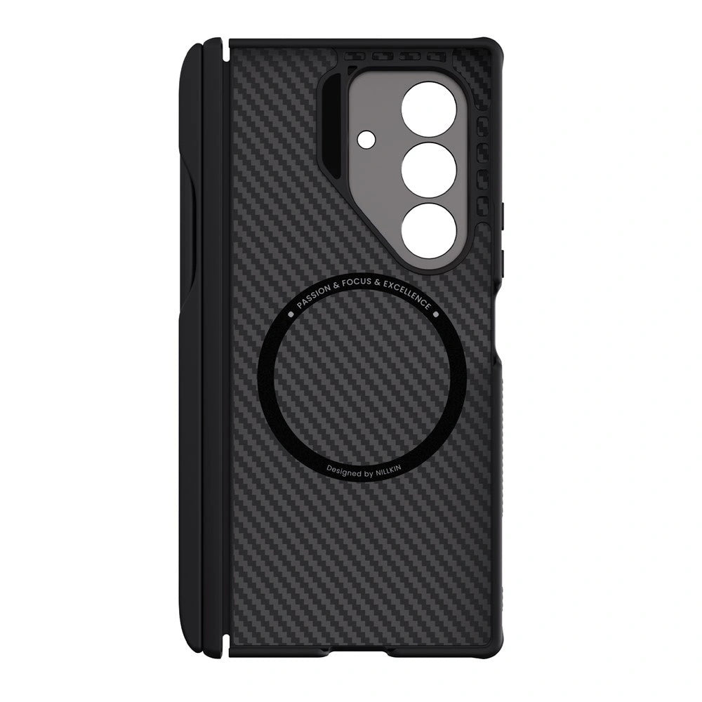 MagSafe Case for Samsung Galaxy Z Fold7 F966, Nillkin, CarboProp with Camera Cutout and S-Pen Holder, Black