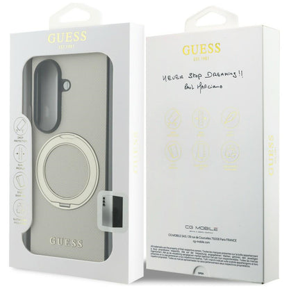 MagSafe Case for Samsung Galaxy Z Fold8 Ultra F976, Guess, Ring Stand Grained Classic Logo, Beige