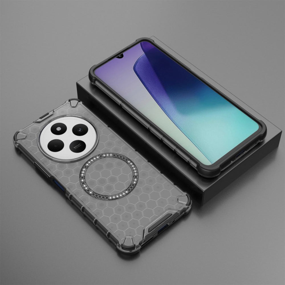 MagSafe Case for Xiaomi Poco C75 / Redmi 14C, Techsuit, HoneyComb Shield, Black