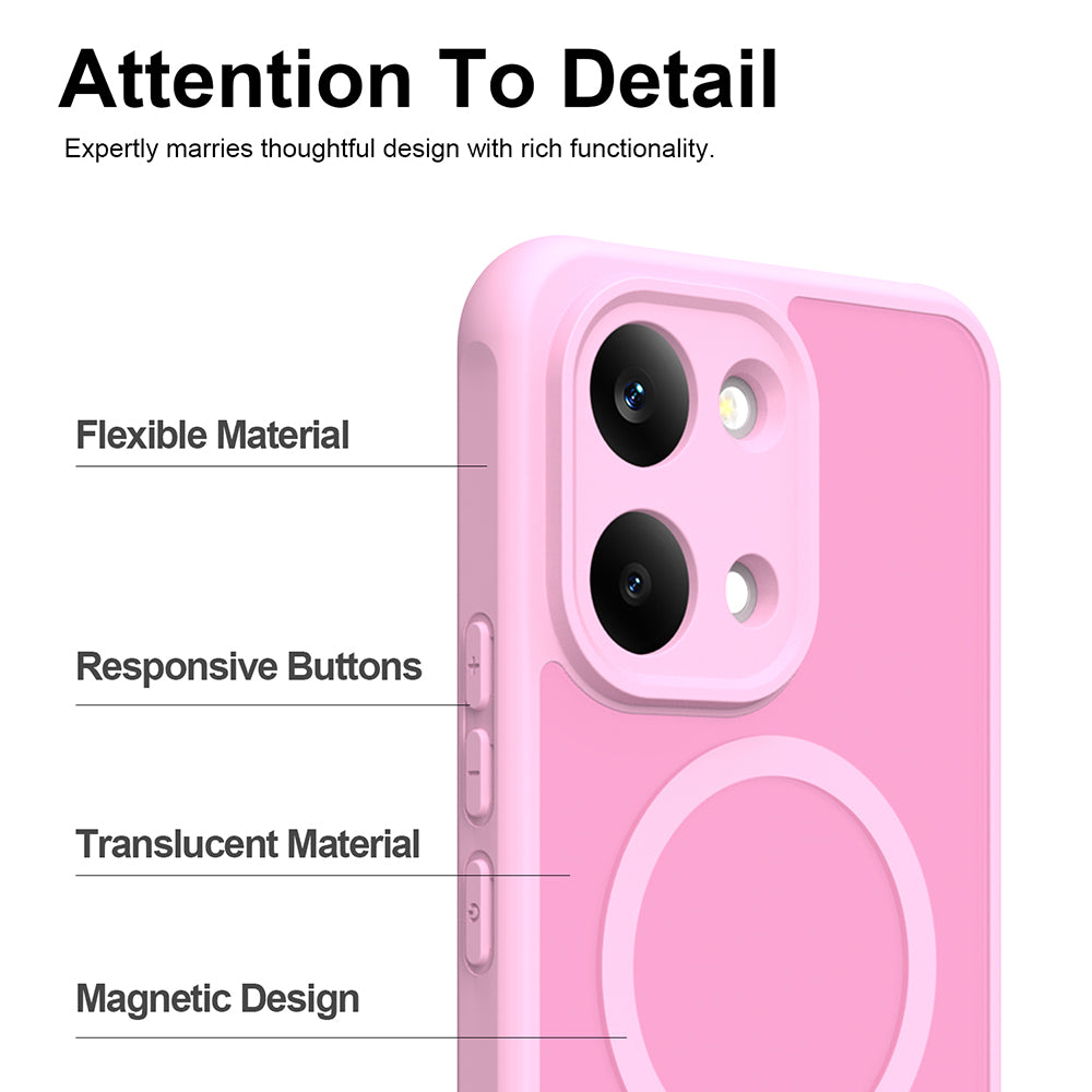 MagSafe Case for Xiaomi Poco X8 Pro Max, Techsuit, HaloFrost II, Pink