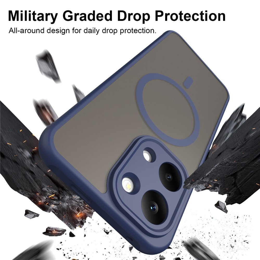 MagSafe Case for Xiaomi Redmi 17 5G / 17 4G, Techsuit, HaloFrost II, Navy Blue