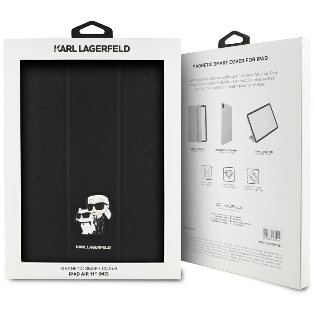 Case for Apple iPad Air 11 (2025) / Air 11 (2024), Karl Lagerfeld, Saffiano Karl & Choupette, Black