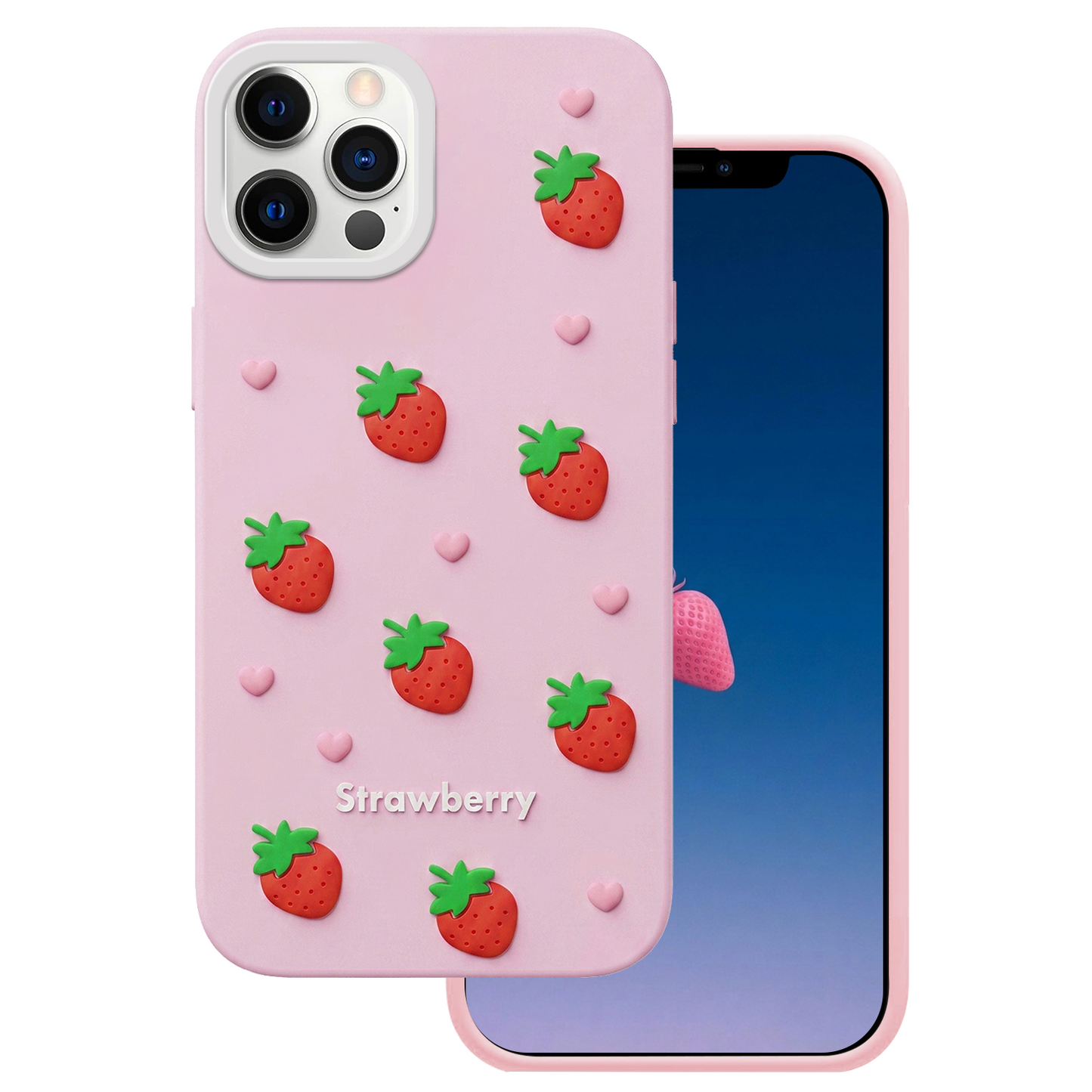 Case for Apple iPhone 15 Pro / 14 Pro, OEM, Strawberry, Pink