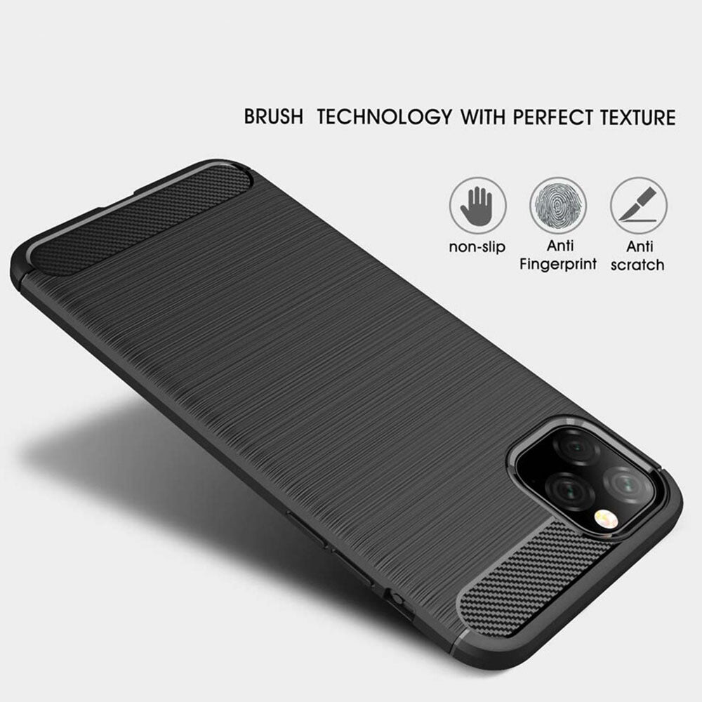 Case for Apple iPhone 11 Pro Max, Techsuit, Carbon, Black