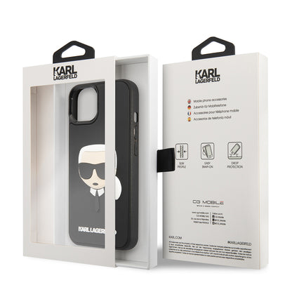 Case for Apple iPhone 14 Plus, Karl Lagerfeld, 3D Rubber Karl's Head, Black