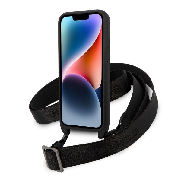 Case for Apple iPhone 14 Plus, Karl Lagerfeld, Monogram Ikonik Karl, White