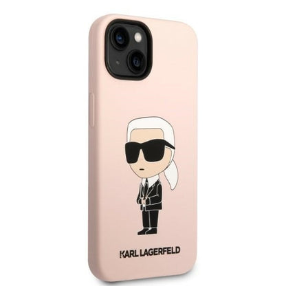 Case for Apple iPhone 14 Plus, Karl Lagerfeld, Ikonik Karl Silicone, Pink