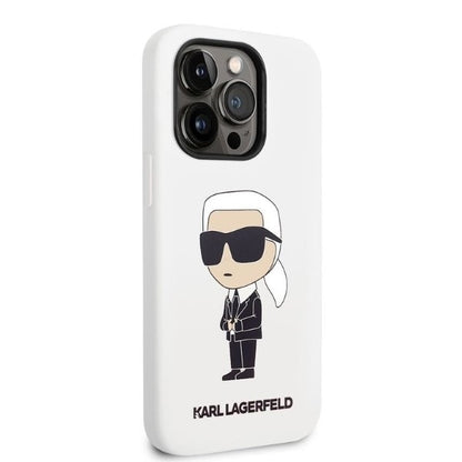 Case for Apple iPhone 14 Pro, Karl Lagerfeld, Ikonik NFT Silicone, White