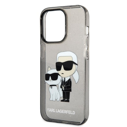 Case for Apple iPhone 14 Pro Max, Karl Lagerfeld, Glitter Karl & Choupette, Black