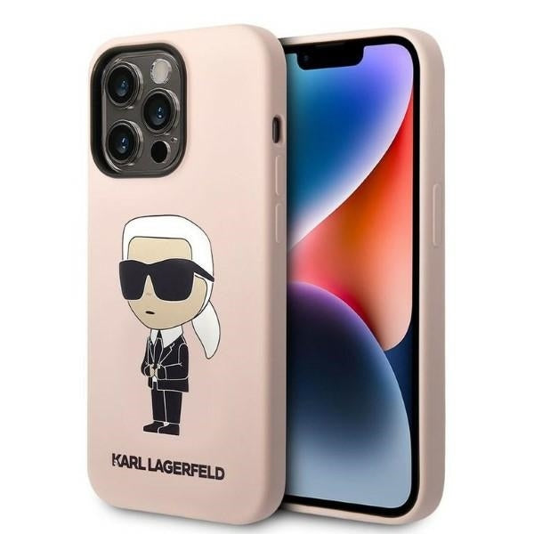 Case for Apple iPhone 14 Pro Max, Karl Lagerfeld, Silicone Ikonik NFT, Pink