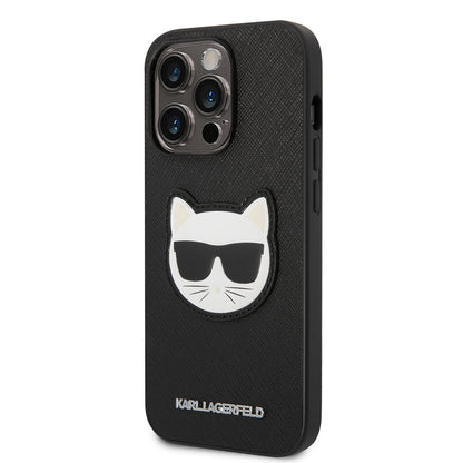 Case for Apple iPhone 14 Pro Max, Karl Lagerfeld, Saffiano Choupette's Head, Black