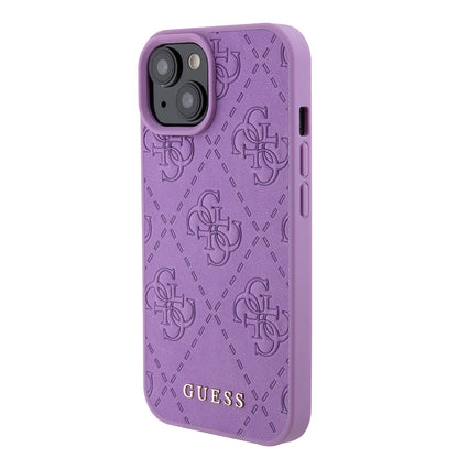 Case for Apple iPhone 15, Guess, 4G Stamped, Light Purple