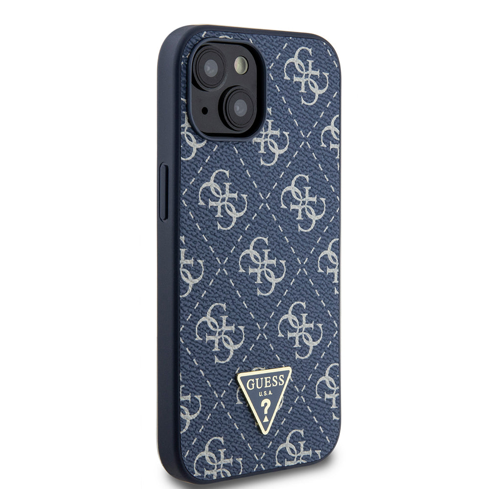 Case for Apple iPhone 15, Guess, 4G Triangle Logo, Blue