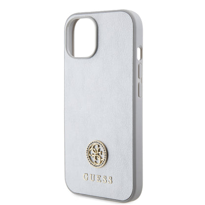 Case for Apple iPhone 15, Guess, Strass Metal Logo, Silver