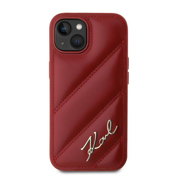 Case for Apple iPhone 15, Karl Lagerfeld, Diagonal Quilted Script, Rosie