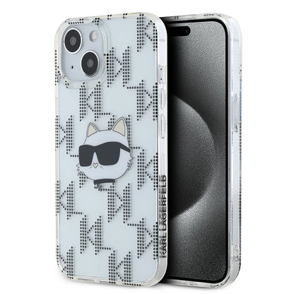 Case for Apple iPhone 15, Karl Lagerfeld, IML Electroplated Choupette Head, Transparent