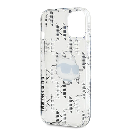 Case for Apple iPhone 15, Karl Lagerfeld, IML Electroplated Choupette Head, Transparent