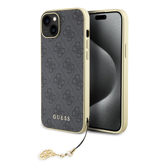 Case for Apple iPhone 15 Plus, Guess, 4G Charm, Grey