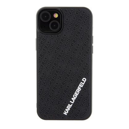 Case for Apple iPhone 15 Plus, Karl Lagerfeld, 3D Rubber Multi Logo, Black