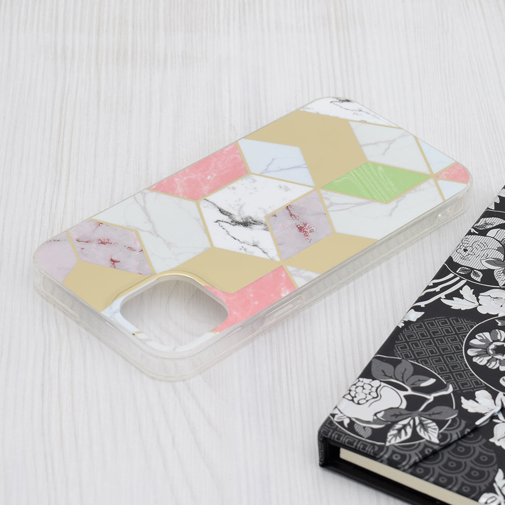 Case for Apple iPhone 15 Plus, Techsuit, Marble, Purple