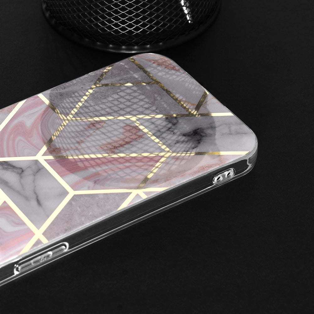 Case for Apple iPhone 15 Plus, Techsuit, Marble, Pink