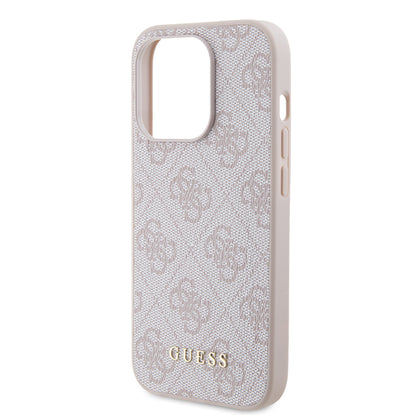 Case for Apple iPhone 15 Pro, Guess, 4G Metal Gold Logo, Pink