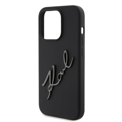 Case for Apple iPhone 15 Pro, Karl Lagerfeld, Silicone Karl Script, Black