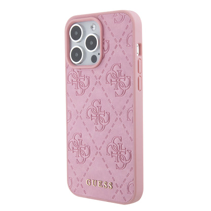 Case for Apple iPhone 15 Pro Max, Guess, 4G Stamped, Pink