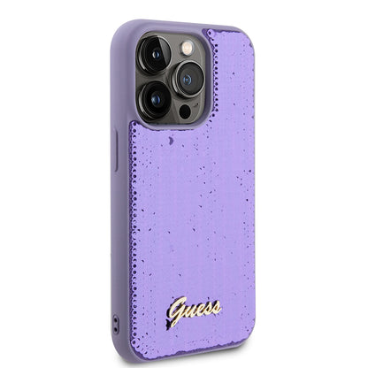 Case for Apple iPhone 15 Pro Max, Guess, Sequin Script Metal, Purple