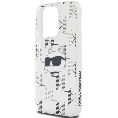 Case for Apple iPhone 15 Pro Max, Karl Lagerfeld, IML Electroplated Choupette Head, Transparent