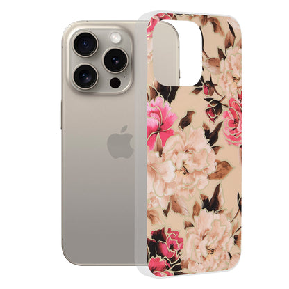 Case for Apple iPhone 15 Pro Max, Techsuit, Marble, Beige