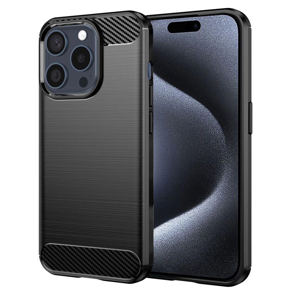 Case for Apple iPhone 15 Pro, Techsuit, Carbon, Black