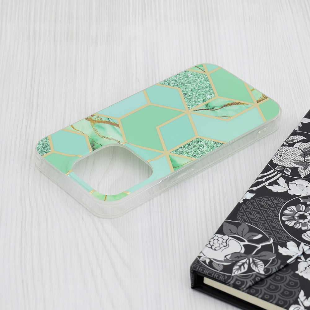 Case for Apple iPhone 15 Pro, Techsuit, Marble, Green