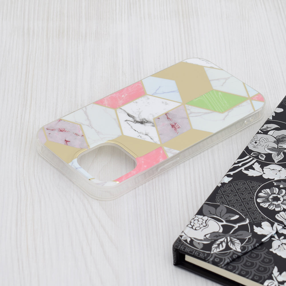 Case for Apple iPhone 15, Techsuit, Marble, Purple