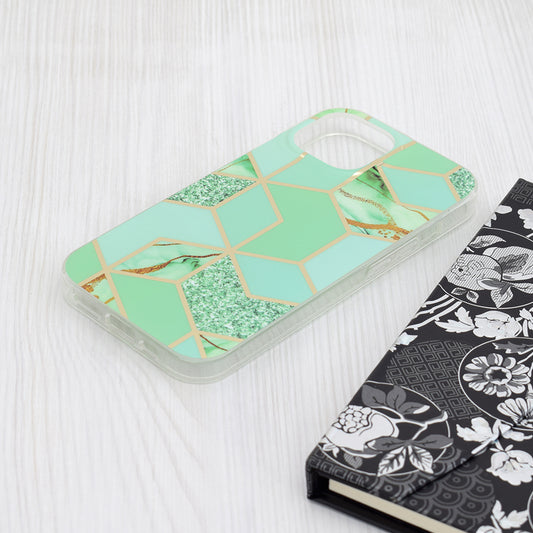 Case for Apple iPhone 15, Techsuit, Marble, Green
